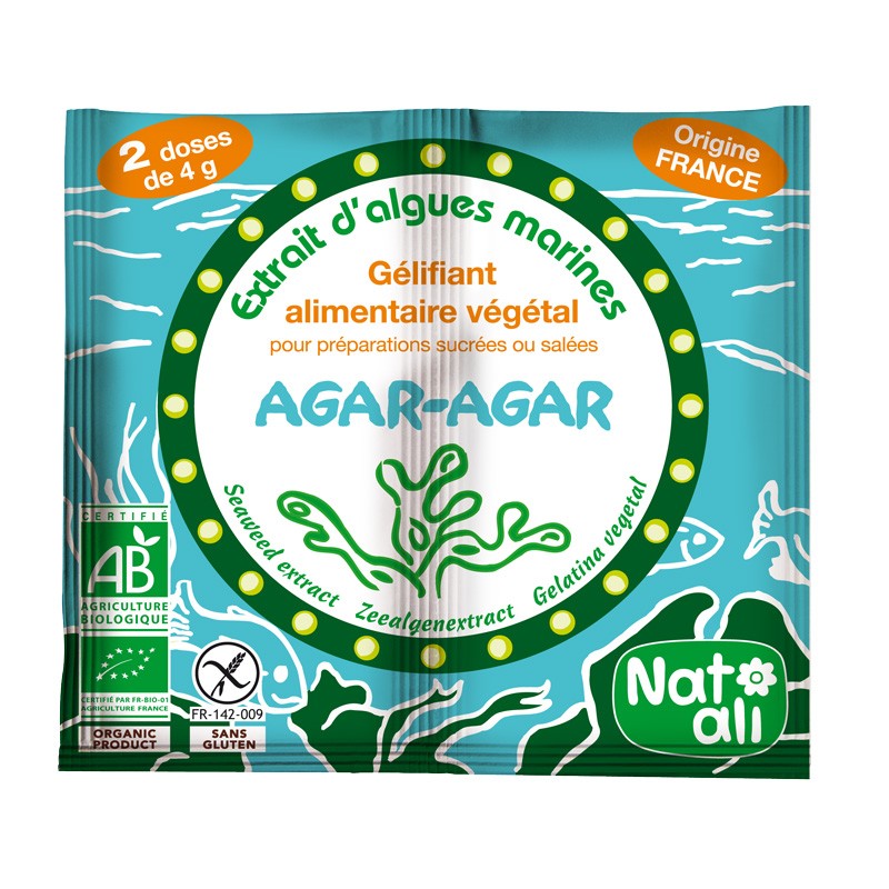 Agar Agar Seaweed Gelling Powder Natali Certified Organic (2x4g)