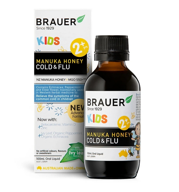 Brauer Kids Manuka Honey Cold Flu (2 plus years) (100mL)
