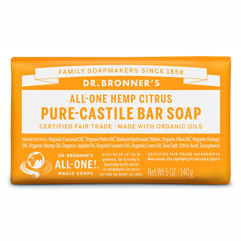 Citrus Orange Fresh Castile Soap Bar Certified Organic(140g,bar)