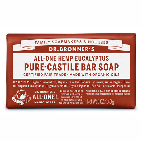 Eucalyptus Castile Soap Bar Certified Organic (140g, bar)