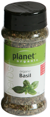 Basil Leaves Planet Organic Certified Organic (15g,shaker)