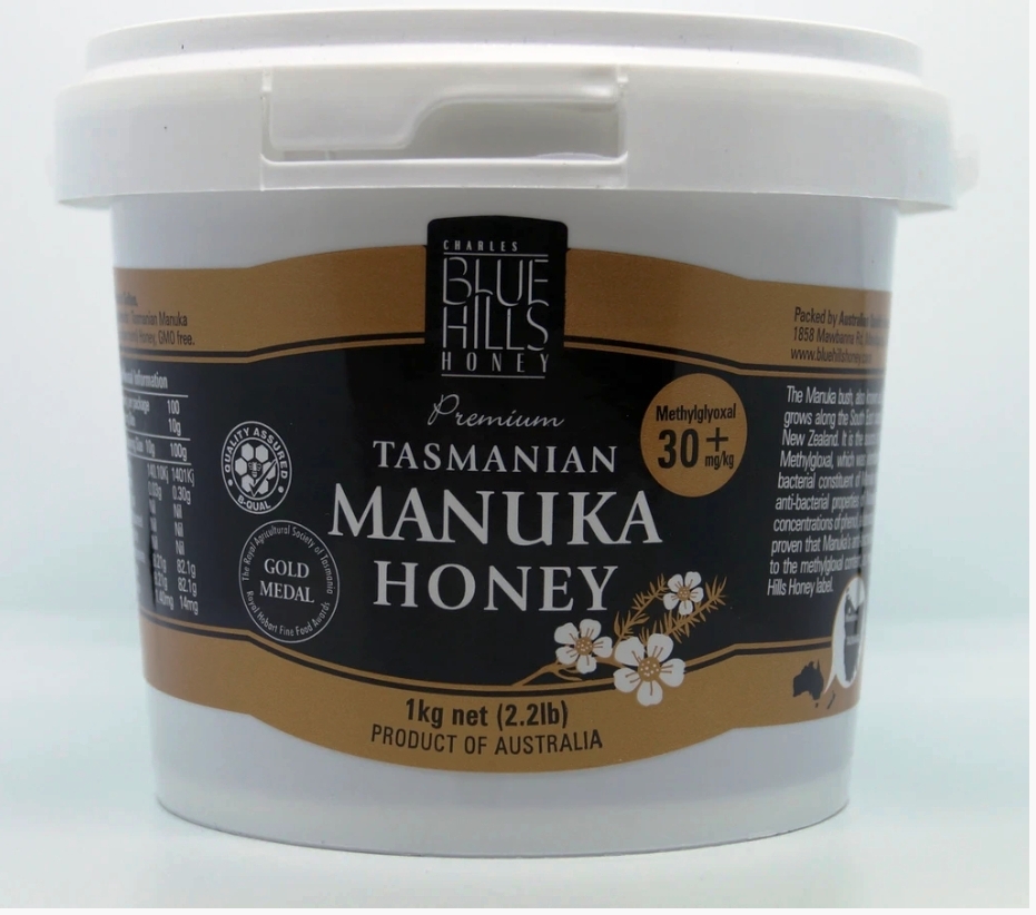 Manuka Leatherwood Honey Tasmanian Blue Hills (1kg,tub)