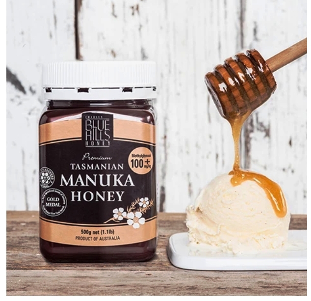 Manuka 100plus Tasmanian Honey Blue Hills GMO Free (500g,PET)