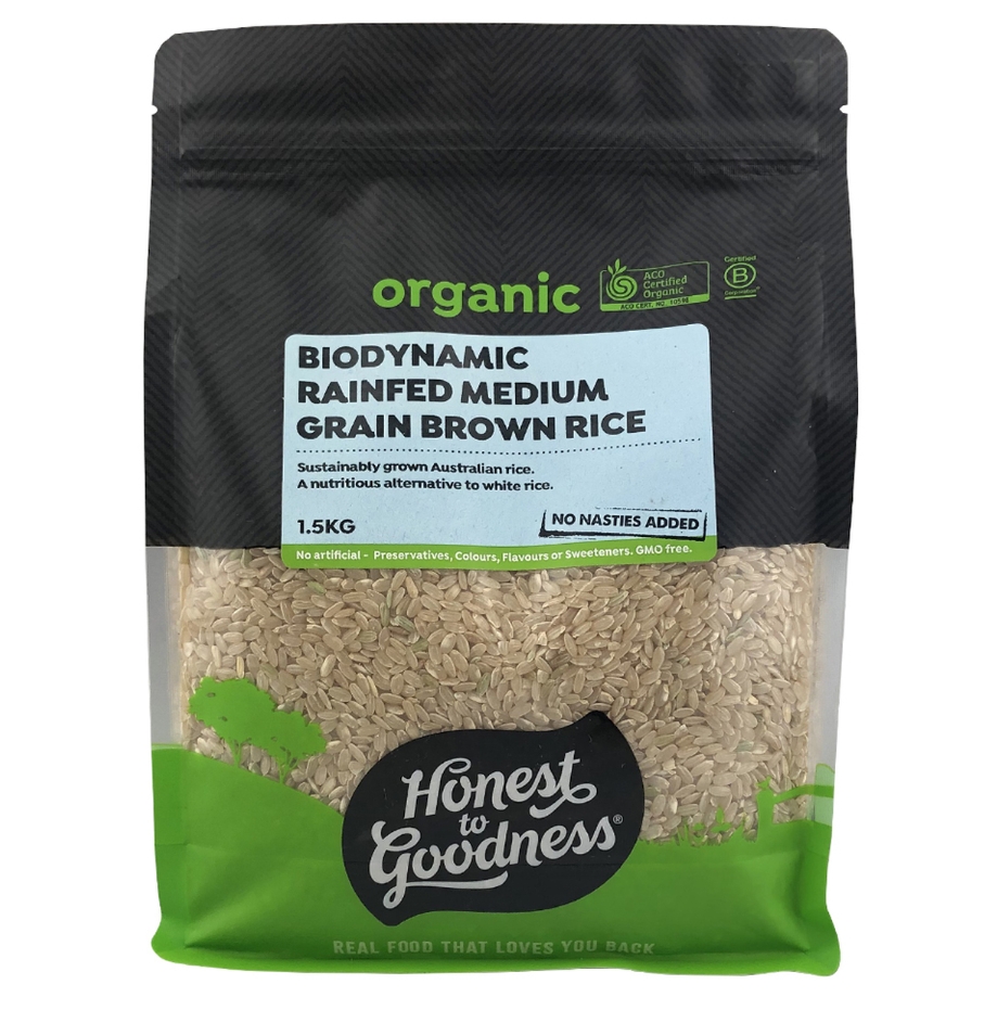 Brown Rice Medium Grain Rain Fed Goodness Biodynamic (1.5kg)