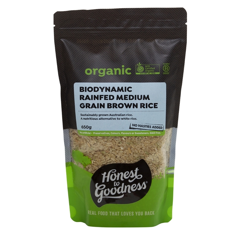 Brown Rice Medium Grain Rain Fed Goodness Biodynamic (650g)