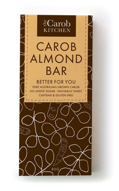 Carob Almond Bar No added Sugar Caffeine Free Carob Kitchen(80g)