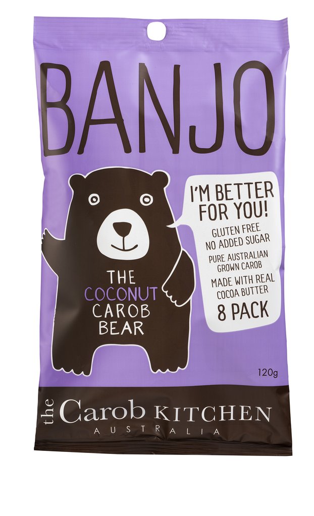 Carob Coconut Banjo Bear Carob Kitchen (8x pack of 15g,120g)