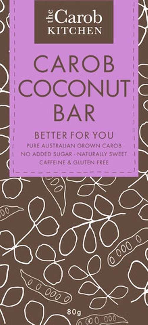 Carob Coconut Bar No added Sugar Caff. Free Carob Kitchen(80g)