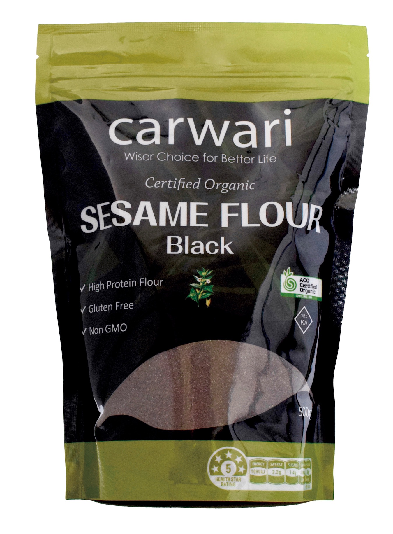 Sesame Black Flour Carwari Certified Organic (500g)