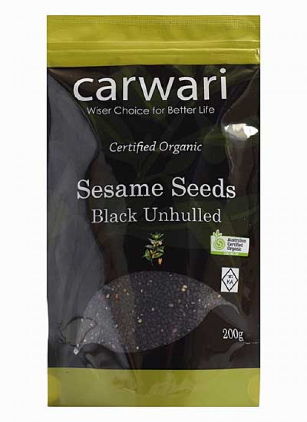 Black Sesame Seeds Unhulled Mexico Carwari Cert. Organic (200g)