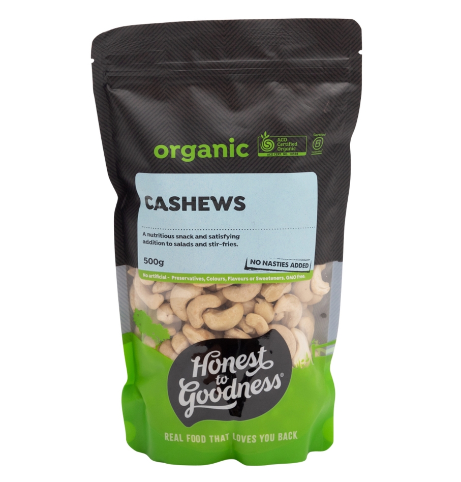 Cashews Raw Goodness Certified Organic (500g)