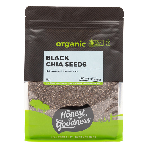 Black Chia Seeds Raw Goodness Certified Organic (1kg)