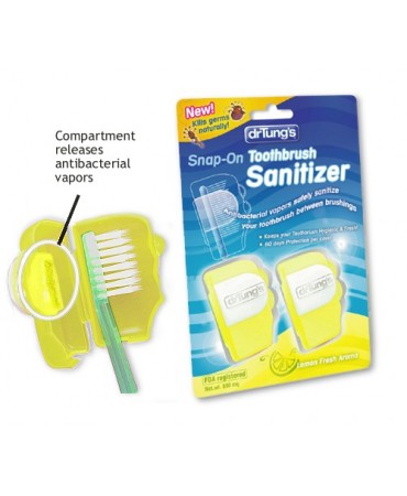 Dr Tungs Snap-On Toothbrush Sanitiser Kills Bacteria (2 pack)