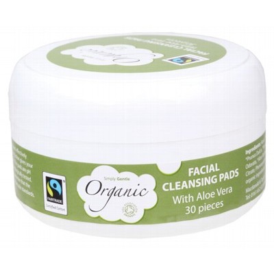 Facial Cleansing Pads Organic Aloe Vera Simply Gentle (30)
