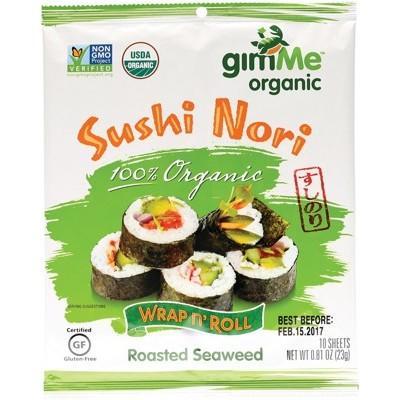 gimME Nori Roasted Seaweed Sushi Nori Sheets C.Organic (10x,23g)