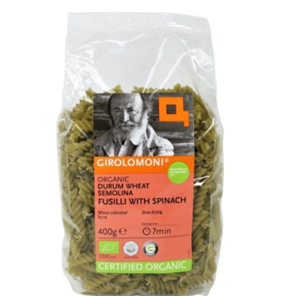 Spinach Fusilli Durum Wheat Girolomoni Certified Organic (400g)