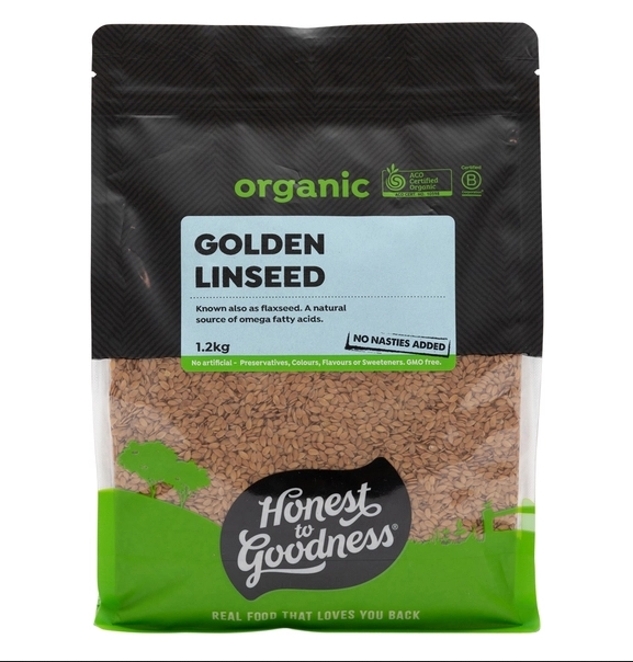 Golden Flaxseeds Linseeds Raw Certified Organic (1.2kg)