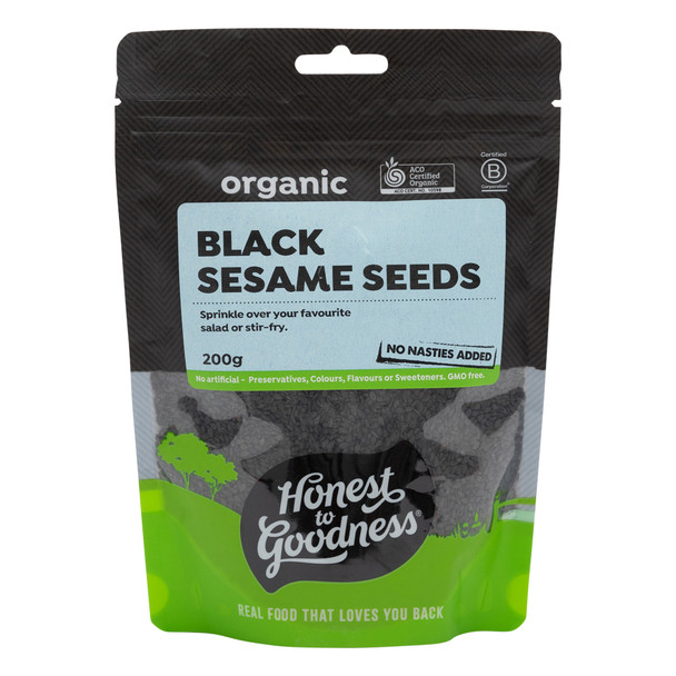 Black Sesame Seeds Unhulled Goodness Certified Organic (200g)