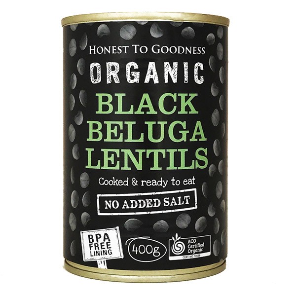 Black Beluga Lentils No Salt BPA Free Goodness C.Org. (400g,can)