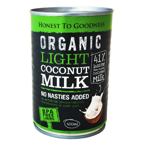 Coconut Milk Light BPA Free Goodness Cert. Organic (400mL,tin)