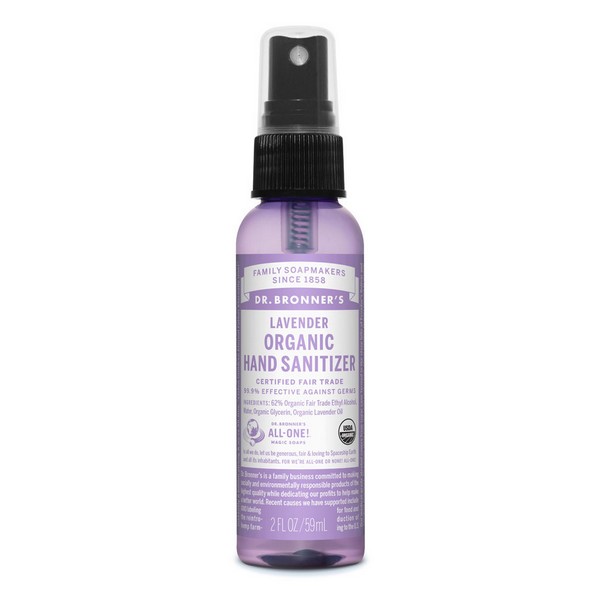 Hand Lavender Sanitizer Sanitiser Spray Dr Bronner Organic(59mL)