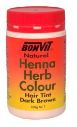 Henna Dark Brown Natural Herbal Hair Dye Bonvit (100g, powder)