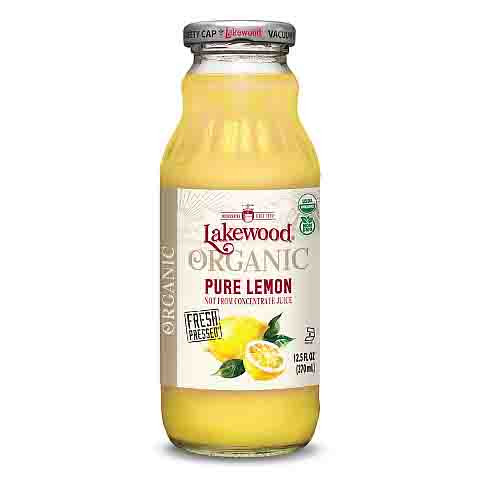 Lemon Juice Pure Lakewood Certified Organic (370mL,glass)