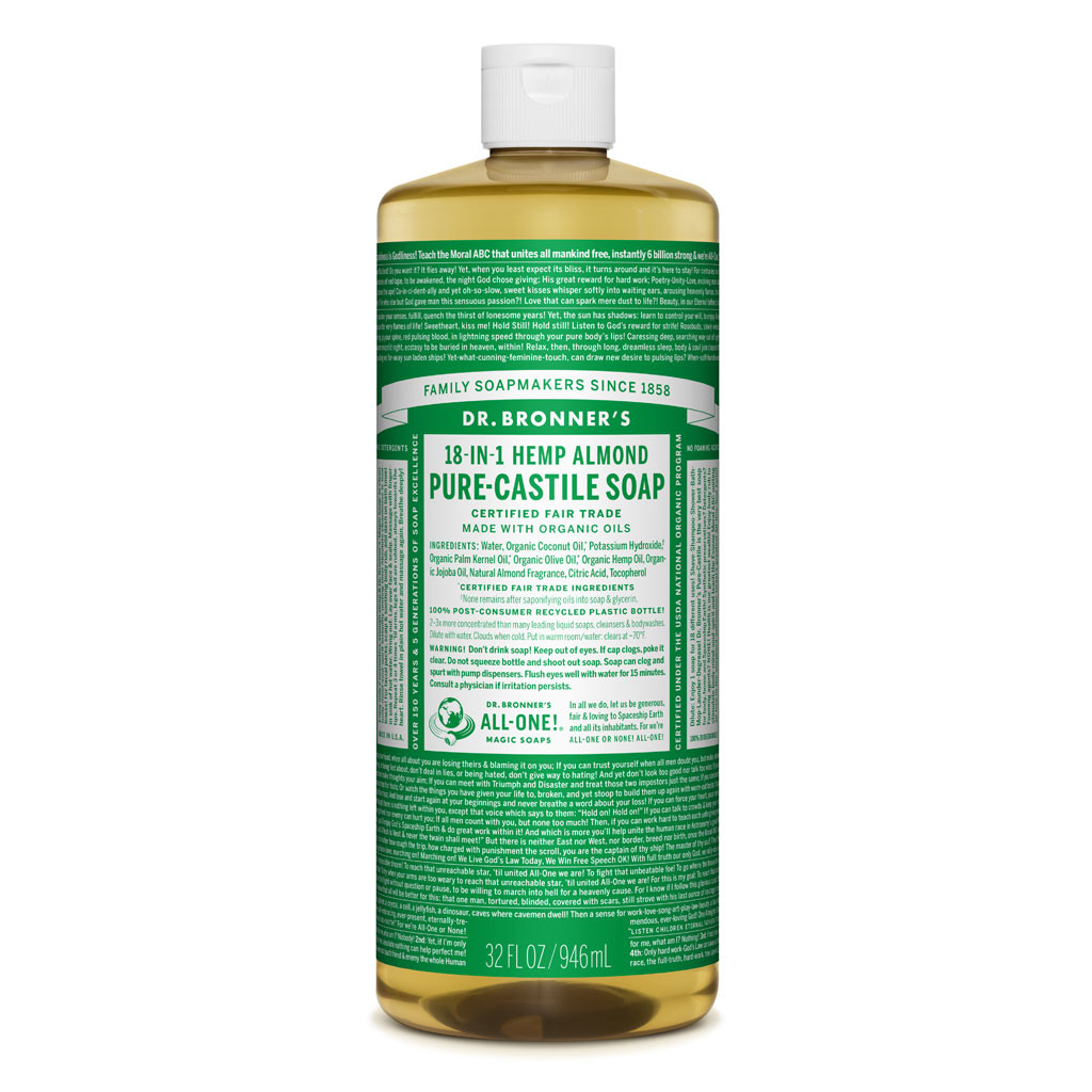 Almond Castile Soap Dr Bronner Certified Organic (946ml, squirt)