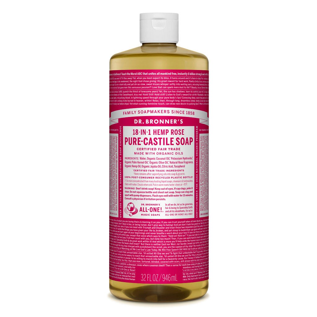 Rose Castile Soap Certified Organic (946ml, squirt)