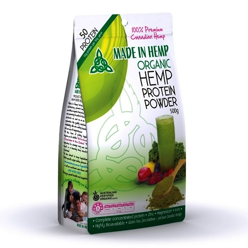 Hemp 50pc Protein Raw Powder Made in Hemp Canada C.Organic(500g)