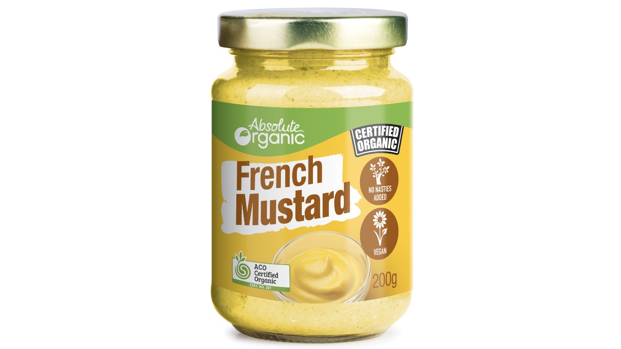 Mustard French Mustard Absolute Certified Organic (180g, glass)