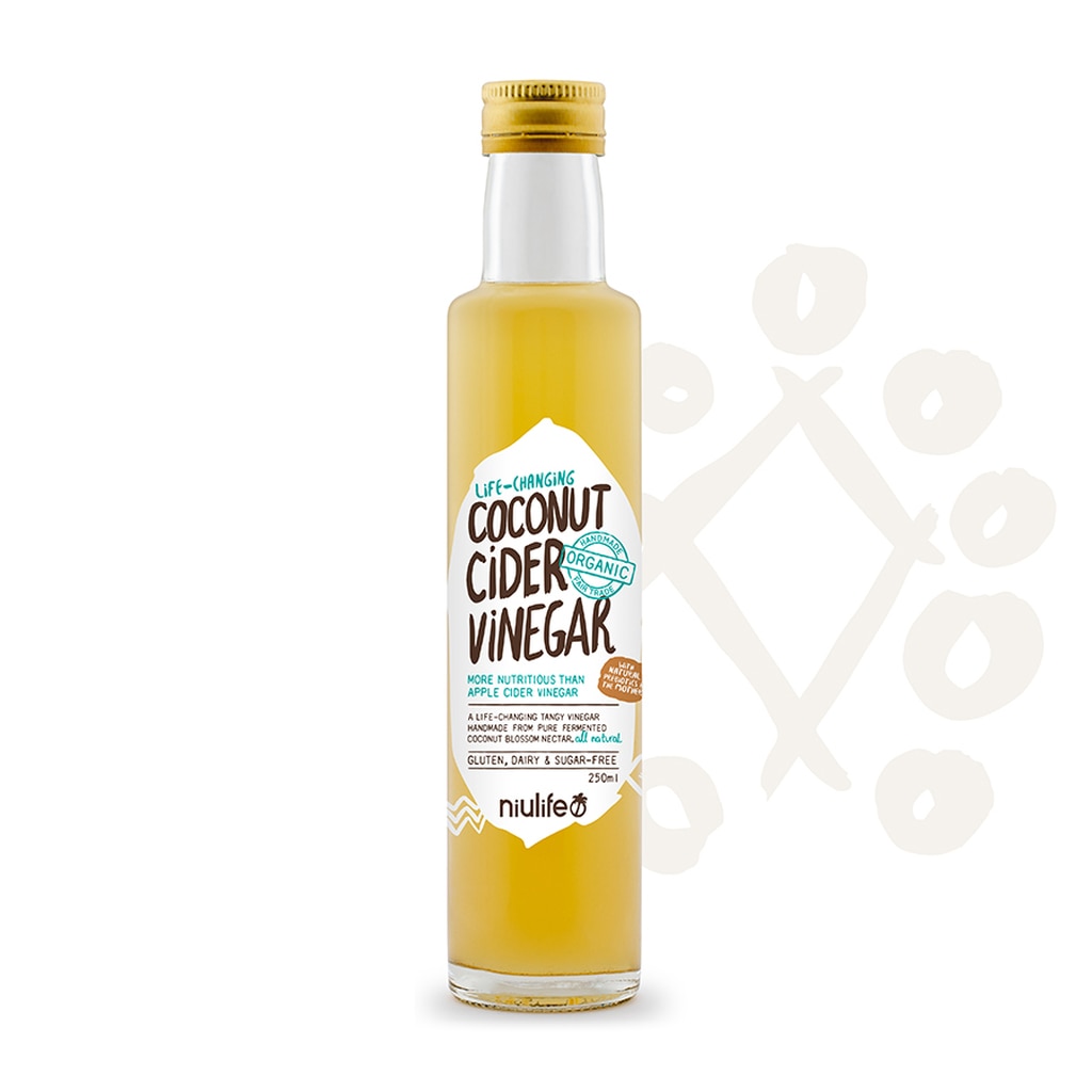 Coconut Cider Vinegar Niulife Certified Organic (250ml,glass)