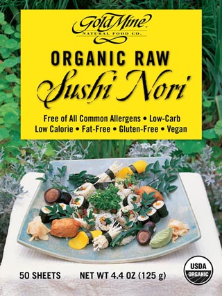 Nori Raw Sushi Sheets Gold Mine Certified Organic (50x,125g)