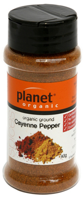 Cayenne Pepper Planet Organic Certified Organic (40g,shaker)