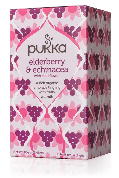 Elderberry Echinacea Elderflower Herbal Tea Pukka C.Organic(20s)