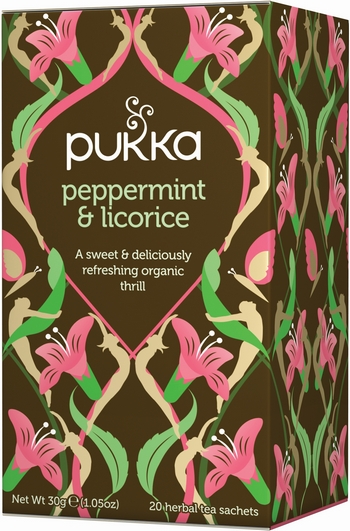 Peppermint Licorice Tea Caffeine Free Pukka Cert. Organic (20)