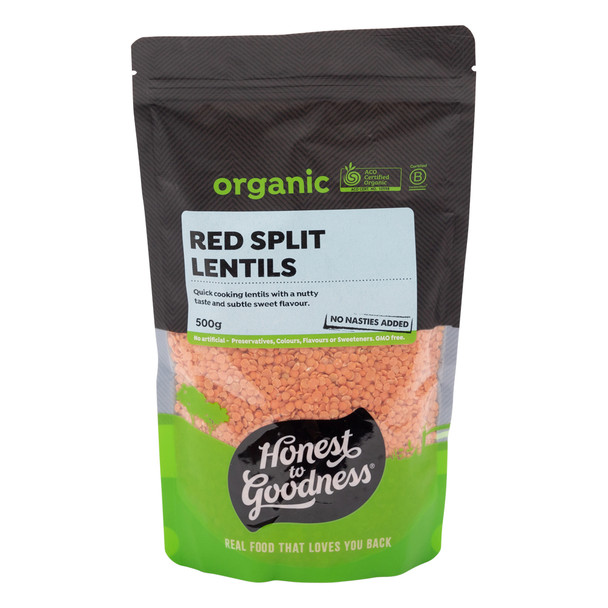 Red Split Lentils Dried Goodness Certified Organic (500g)