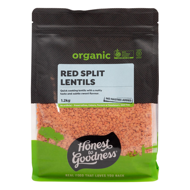 Red Split Lentils Dried Goodness Certified Organic (1.2kg)