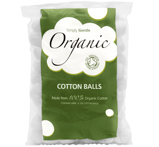 Cotton Balls Large White Organic Cotton Simply Gentle (100)
