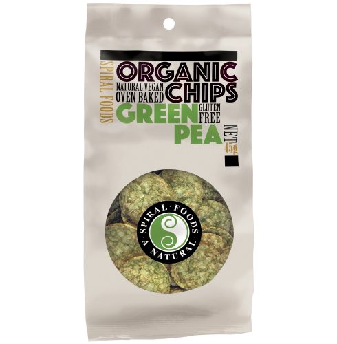 Green Pea Baked Chips Gluten Free Spiral Certified Organic (45g)