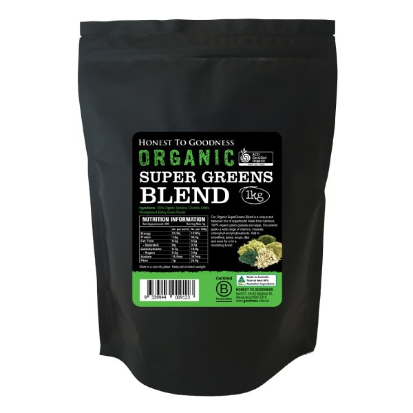 Super Greens Powder Blend Goodness Certified Organic (1kg)