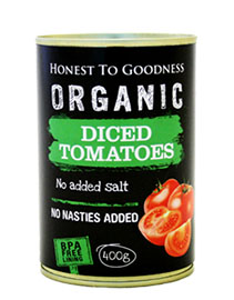 Tomatoes Diced Italian BPA Free Goodness Cert Organic (400g can)