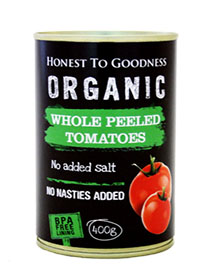 Tomatoes Whole Peeled Italian BPA Free Goodness C.Org.(400g,can)