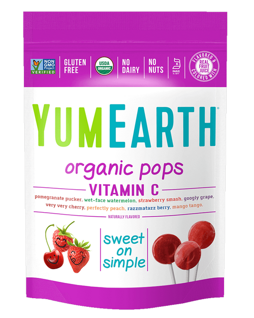 Lollipops Vitamin C Pops Yummy Earth Cert.Organic (14 pops, 85g)