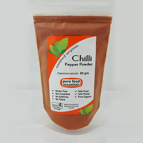 Chilli Powder Pure Food Certified Organic (80g,zip)