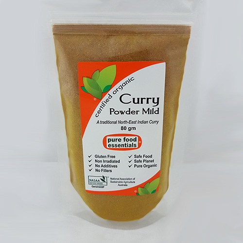 Curry Mild Powder Pure Food Certified Organic (80g,zip)