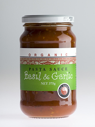 Basil Garlic Pasta Sauce Sugar Free Certified Org.(375g,glass)