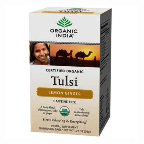Tulsi Lemon Ginger Tea Organic India Cert. Organic (36g,18 bags)